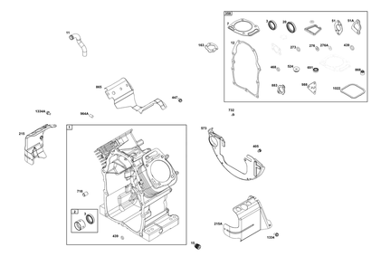 Part Location Diagram of 84004604 Briggs and Stratton Cylinder Assembly
